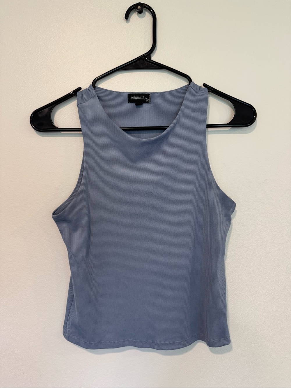 Originality+ Sleeveless Ribbed Tank Top — Dusty Blue